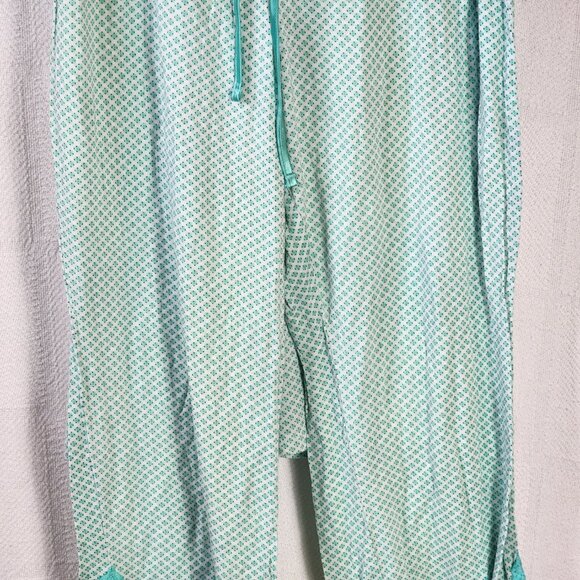 Apt. 9 Intimates Green Pattern with Lace Trim and Satin Tie Pajama Set Size S - Picture 8 of 16